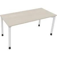 Soennecken Schreibtisch All in One, manuell höhenverstellbar, 68-82cm (H), 160x70cm (BxT), rechteckig, akazie hell / weiß 4003969082410 Soe