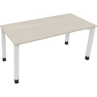 Soennecken Schreibtisch All in One, manuell höhenverstellbar, 68-82cm (H), 160x70cm (BxT), rechteckig, akazie hell / weiß 4003969078017 Soe