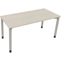 Soennecken Schreibtisch All in One, manuell höhenverstellbar, 68-82cm (H), 160x70cm (BxT), rechteckig, akazie hell / silberaluminium 400396