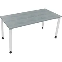 Soennecken Schreibtisch All in One, manuell höhenverstellbar, 68-82cm (H), 160x70cm (BxT), rechteckig, beton hell / weiß 4003969082526 Soen