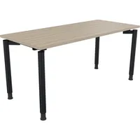 Soennecken Schreibtisch All in One, manuell höhenverstellbar, 68-82cm (H), 160x70cm (BxT), rechteckig, eiche natur / anthrazit metallic 400