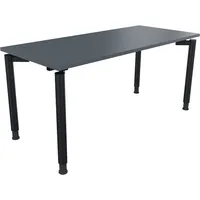 Soennecken Schreibtisch All in One, manuell höhenverstellbar, 68-82cm (H), 160x70cm (BxT), rechteckig, lavagrau / anthrazit metallic 400396