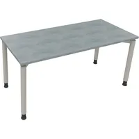 Soennecken Schreibtisch All in One, manuell höhenverstellbar, 68-82cm (H), 160x70cm (BxT), rechteckig, beton hell / silberaluminium 4003969