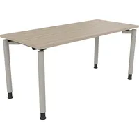 Soennecken Schreibtisch All in One, manuell höhenverstellbar, 68-82cm (H), 160x70cm (BxT), rechteckig, eiche natur / silberaluminium 400396