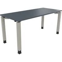 Soennecken Schreibtisch All in One, manuell höhenverstellbar, 68-82cm (H), 160x70cm (BxT), rechteckig, lavagrau / silberaluminium 400396907
