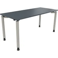 Soennecken Schreibtisch All in One, manuell höhenverstellbar, 68-82cm (H), 160x70cm (BxT), rechteckig, lavagrau / silberaluminium 400396908