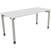 Soennecken Schreibtisch All in One, manuell höhenverstellbar, 68-82cm (H), 160x70cm (BxT), rechteckig, weiß / silberaluminium 4003969082595