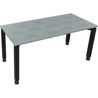 Soennecken Schreibtisch All in One, manuell höhenverstellbar, 68-82cm (H), 160x70cm (BxT), rechteckig, beton hell / anthrazit metallic 4003