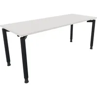 Soennecken Schreibtisch All in One, manuell höhenverstellbar, 68-82cm (H), 180x70cm (BxT), rechteckig, weiß / anthrazit metallic 4003969086