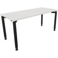 Soennecken Schreibtisch All in One, manuell höhenverstellbar, 68-82cm (H), 160x70cm (BxT), rechteckig, weiß / anthrazit metallic 4003969082