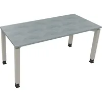 Soennecken Schreibtisch All in One, manuell höhenverstellbar, 68-82cm (H), 160x70cm (BxT), rechteckig, beton hell / silberaluminium 4003969