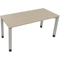 Soennecken Schreibtisch All in One, manuell höhenverstellbar, 68-82cm (H), 160x70cm (BxT), rechteckig, eiche natur / silberaluminium 400396