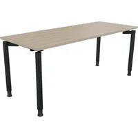 Soennecken Schreibtisch All in One, manuell höhenverstellbar, 68-82cm (H), 180x70cm (BxT), rechteckig, eiche natur / anthrazit metallic 400