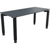 Soennecken Schreibtisch All in One, manuell höhenverstellbar, 68-82cm (H), 160x70cm (BxT), rechteckig, lavagrau / anthrazit metallic 400396