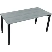 Soennecken Schreibtisch All in One, manuell höhenverstellbar, 68-82cm (H), 160x70cm (BxT), rechteckig, beton hell / anthrazit metallic 4003