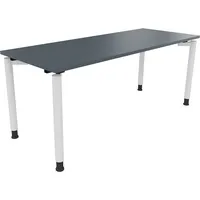 Soennecken Schreibtisch All in One, manuell höhenverstellbar, 68-82cm (H), 160x70cm (BxT), rechteckig, lavagrau / weiß 4003969082427 Soenne