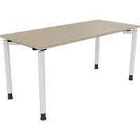 Soennecken Schreibtisch All in One, manuell höhenverstellbar, 68-82cm (H), 160x70cm (BxT), rechteckig, eiche natur / weiß 4003969082489 Soe