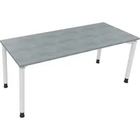 Soennecken Schreibtisch All in One, manuell höhenverstellbar, 68-82cm (H), 180x70cm (BxT), rechteckig, beton hell / weiß 4003969086685 Soen