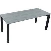 Soennecken Schreibtisch All in One, manuell höhenverstellbar, 68-82cm (H), 180x70cm (BxT), rechteckig, beton hell / anthrazit metallic 4003