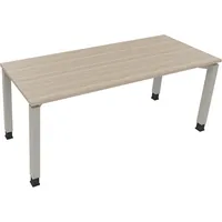 Soennecken Schreibtisch All in One, manuell höhenverstellbar, 68-82cm (H), 180x70cm (BxT), rechteckig, eiche natur / silberaluminium 400396