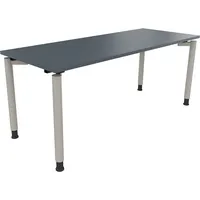 Soennecken Schreibtisch All in One, manuell höhenverstellbar, 68-82cm (H), 180x70cm (BxT), rechteckig, lavagrau / silberaluminium 400396908