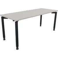 Soennecken Schreibtisch All in One, manuell höhenverstellbar, 68-82cm (H), 180x70cm (BxT), rechteckig, lichtgrau / anthrazit metallic 40039