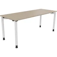 Soennecken Schreibtisch All in One, manuell höhenverstellbar, 68-82cm (H), 180x70cm (BxT), rechteckig, eiche natur / weiß 4003969086708 Soe
