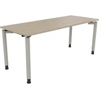 Soennecken Schreibtisch All in One, manuell höhenverstellbar, 68-82cm (H), 180x70cm (BxT), rechteckig, eiche natur / silberaluminium 400396