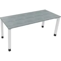 Soennecken Schreibtisch All in One, manuell höhenverstellbar, 68-82cm (H), 180x70cm (BxT), rechteckig, beton hell / weiß 4003969079311 Soen