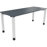 Soennecken Schreibtisch All in One, manuell höhenverstellbar, 68-82cm (H), 180x70cm (BxT), rechteckig, lavagrau / weiß 4003969079250 Soenne
