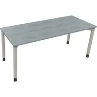 Soennecken Schreibtisch All in One, manuell höhenverstellbar, 68-82cm (H), 180x70cm (BxT), rechteckig, beton hell / silberaluminium 4003969