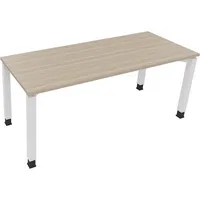 Soennecken Schreibtisch All in One, manuell höhenverstellbar, 68-82cm (H), 180x70cm (BxT), rechteckig, eiche natur / weiß 4003969079335 Soe