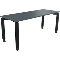 Soennecken Schreibtisch All in One, manuell höhenverstellbar, 68-82cm (H), 180x70cm (BxT), rechteckig, lavagrau / anthrazit metallic 400396