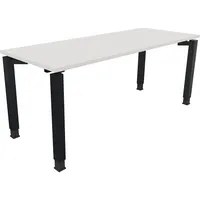 Soennecken Schreibtisch All in One, manuell höhenverstellbar, 68-82cm (H), 180x70cm (BxT), rechteckig, weiß / anthrazit metallic 4003969079