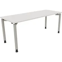 Soennecken Schreibtisch All in One, manuell höhenverstellbar, 68-82cm (H), 180x70cm (BxT), rechteckig, weiß / silberaluminium 4003969086630