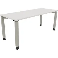 Soennecken Schreibtisch All in One, manuell höhenverstellbar, 68-82cm (H), 180x70cm (BxT), rechteckig, weiß / silberaluminium 4003969079342