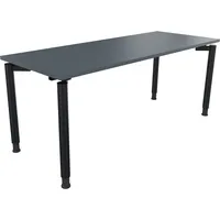 Soennecken Schreibtisch All in One, manuell höhenverstellbar, 68-82cm (H), 180x70cm (BxT), rechteckig, lavagrau / anthrazit metallic 400396