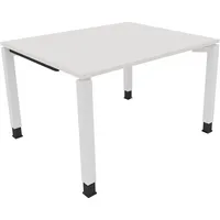 Soennecken Schreibtisch All in One, manuell höhenverstellbar, 68-82cm (H), 120x100cm (BxT), rechteckig, weiß / weiß 4003969075825 Soennecke