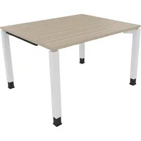 Soennecken Schreibtisch All in One, manuell höhenverstellbar, 68-82cm (H), 120x100cm (BxT), rechteckig, eiche natur / weiß 4003969075733 So