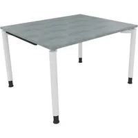Soennecken Schreibtisch All in One, manuell höhenverstellbar, 68-82cm (H), 120x100cm (BxT), rechteckig, beton hell / weiß 4003969080225 Soe