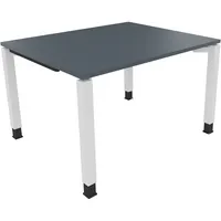 Soennecken Schreibtisch All in One, manuell höhenverstellbar, 68-82cm (H), 120x100cm (BxT), rechteckig, lavagrau / weiß 4003969075726 Soenn