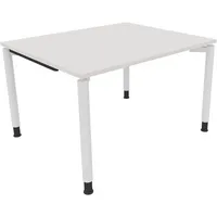 Soennecken Schreibtisch All in One, manuell höhenverstellbar, 68-82cm (H), 120x100cm (BxT), rechteckig, weiß / weiß 4003969080300 Soennecke