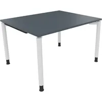 Soennecken Schreibtisch All in One, manuell höhenverstellbar, 68-82cm (H), 120x100cm (BxT), rechteckig, lavagrau / weiß 4003969080287 Soenn