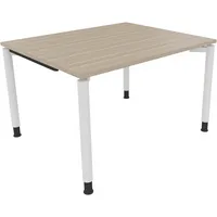 Soennecken Schreibtisch All in One, manuell höhenverstellbar, 68-82cm (H), 120x100cm (BxT), rechteckig, eiche natur / weiß 4003969080331 So