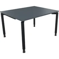 Soennecken Schreibtisch All in One, manuell höhenverstellbar, 68-82cm (H), 120x100cm (BxT), rechteckig, lavagrau / anthrazit metallic 40039