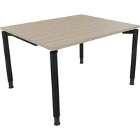 Soennecken Schreibtisch All in One, manuell höhenverstellbar, 68-82cm (H), 120x100cm (BxT), rechteckig, eiche natur / anthrazit metallic 40
