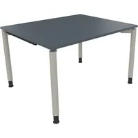 Soennecken Schreibtisch All in One, manuell höhenverstellbar, 68-82cm (H), 120x100cm (BxT), rechteckig, lavagrau / silberaluminium 40039690