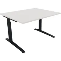 Soennecken Schreibtisch All in One, manuell höhenverstellbar, 65-85cm (H), 120x100cm (BxT), rechteckig, weiß / anthrazit metallic 400396907
