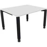 Soennecken Schreibtisch All in One, manuell höhenverstellbar, 68-82cm (H), 120x100cm (BxT), rechteckig, weiß / anthrazit metallic 400396907