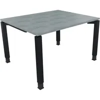 Soennecken Schreibtisch All in One, manuell höhenverstellbar, 68-82cm (H), 120x100cm (BxT), rechteckig, beton hell / anthrazit metallic 400